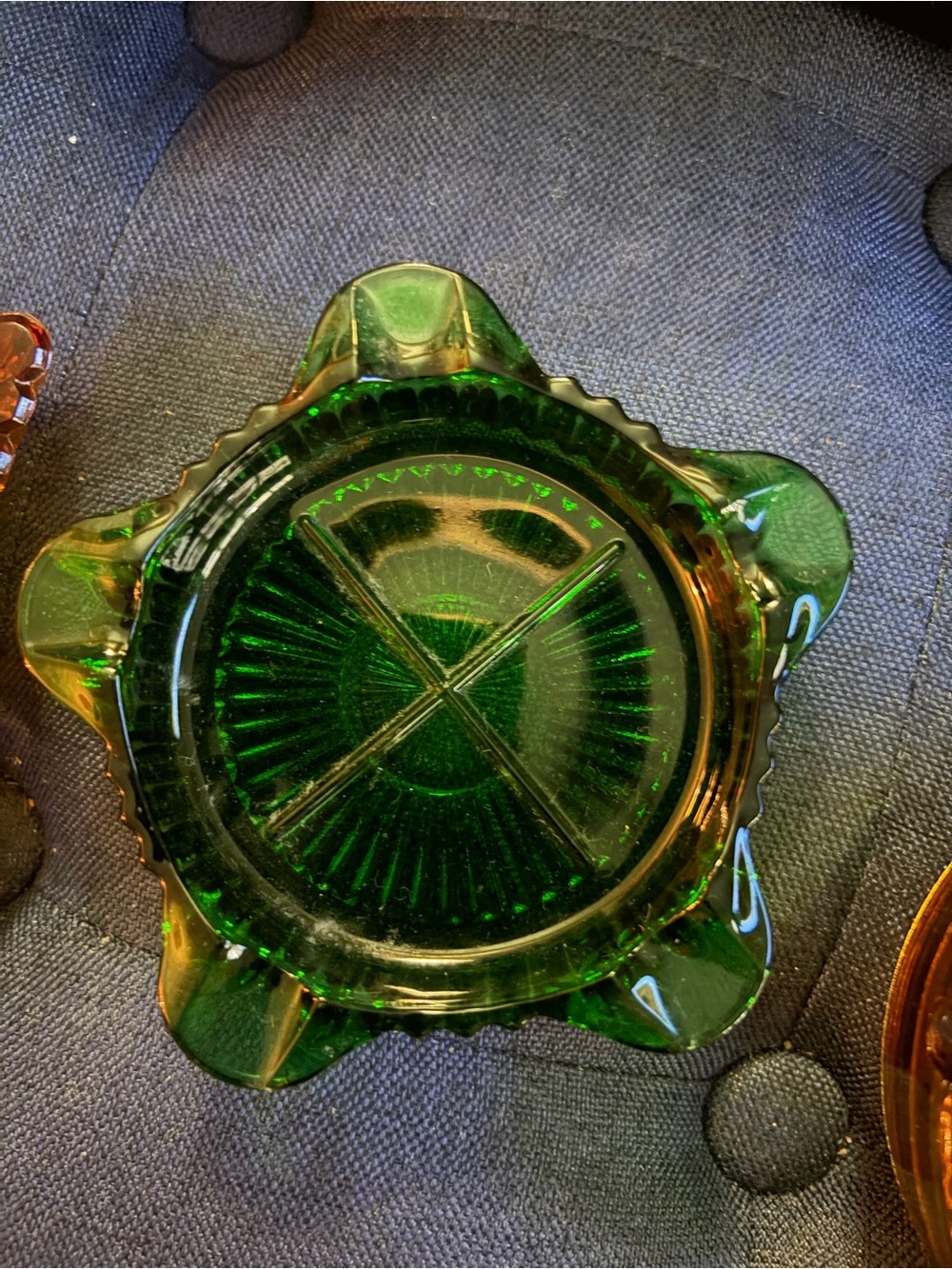 Green Decorative Ash tray- Vintage-Style Home Art